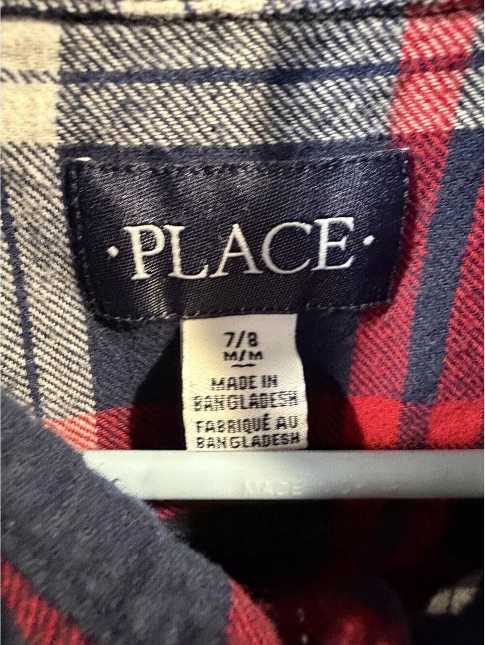 Kids Boys Place Long Sleeves  Shirt Size Medium 7/8 Plaid Multicolor